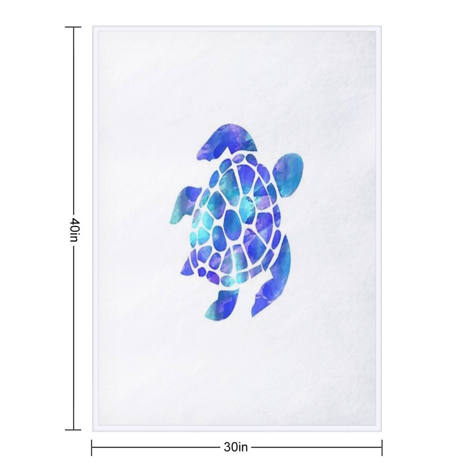 Sea Turtle Watercolor Blue And Purple Plush Throw Blanket