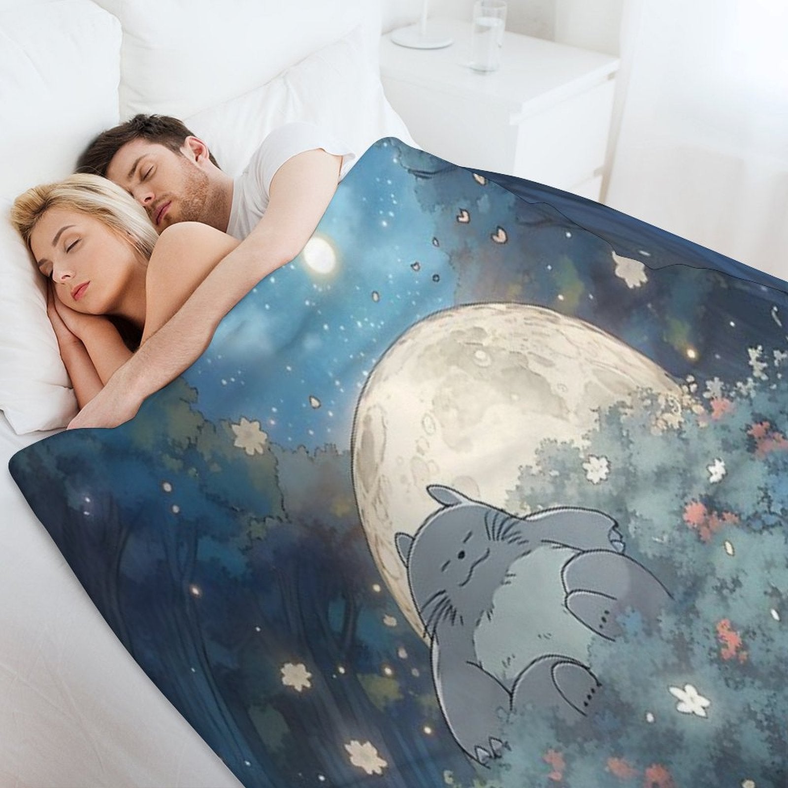 Explore The Enchanting World of My Neighbor Totoro XI Original Art And Illustrations Online Travel-friendly Throw Blanket