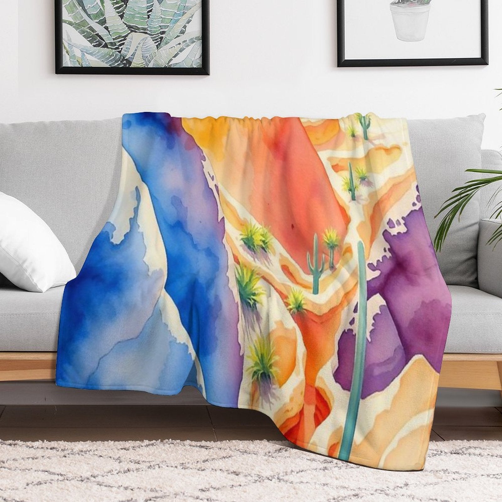 Vivid Painted Desert Canyon All-season Throw Blanket