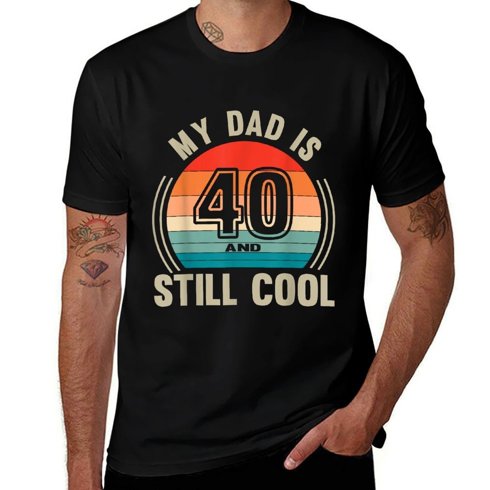 Recto Dad Is 40 And Still Cool 40th Birthday Father  Slim-fit Cut T-Shirt