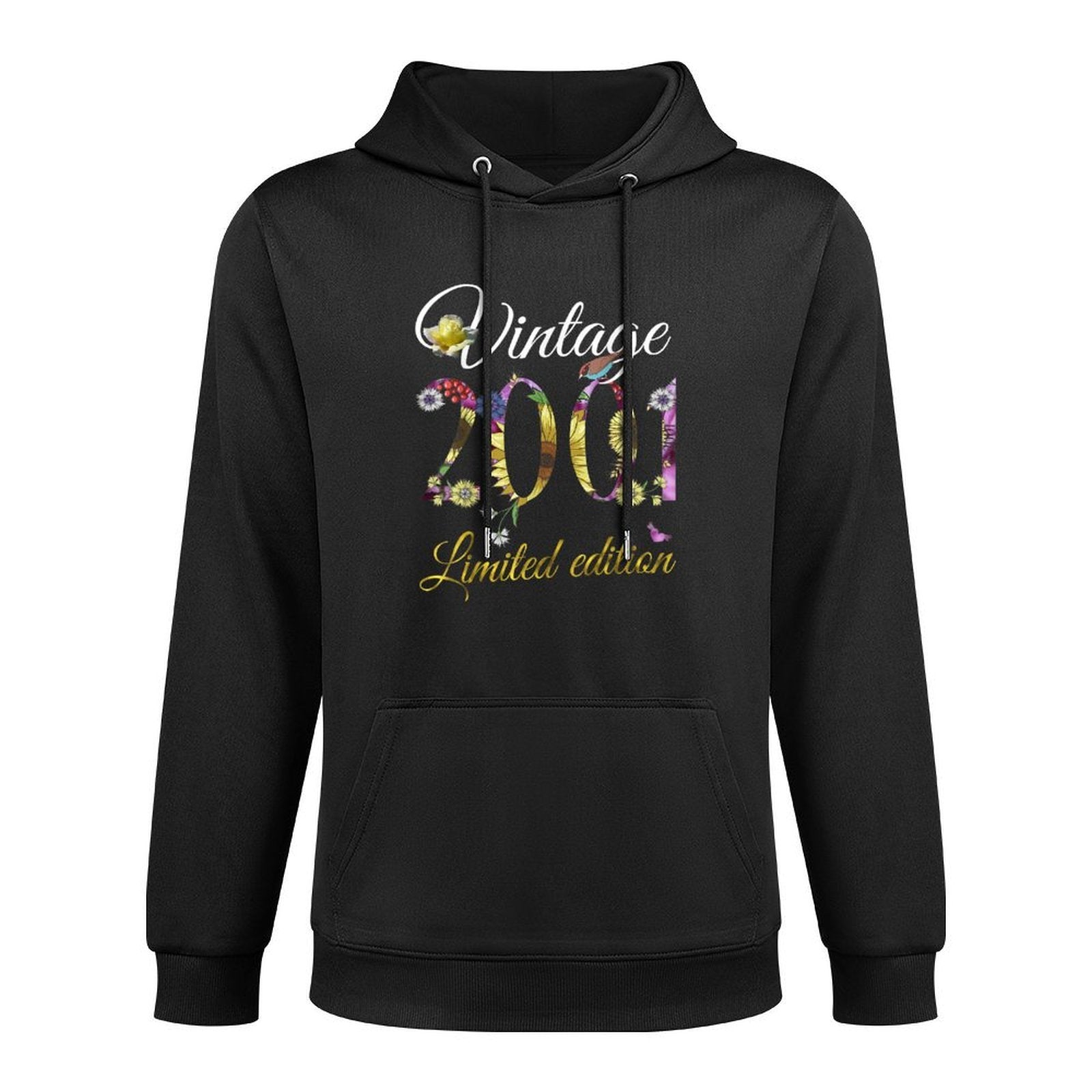 Vintage 2001 21 Year Old Sunflowers Floral 21st Birthday Adjustable Hood Hoodie