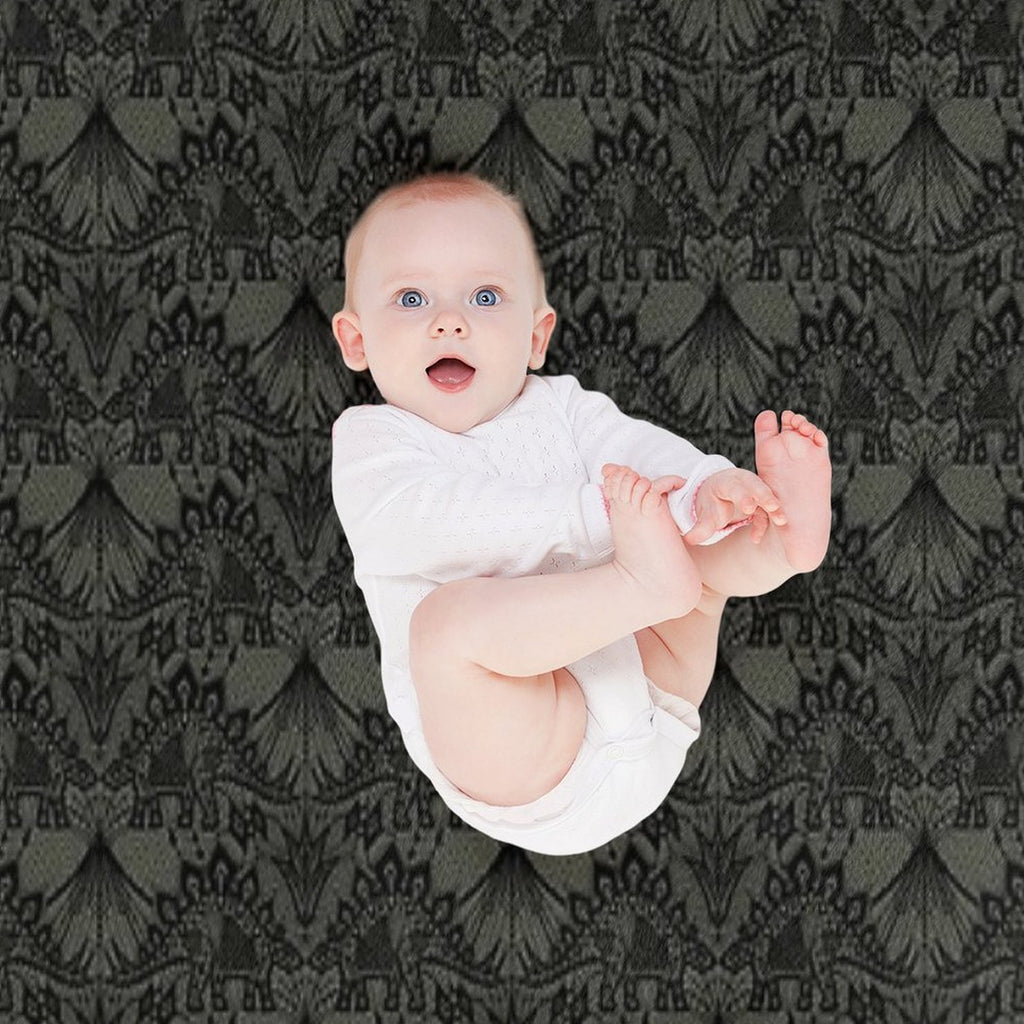 Stegosaurus Lace - Black  Grey Lightweight Throw Blanket