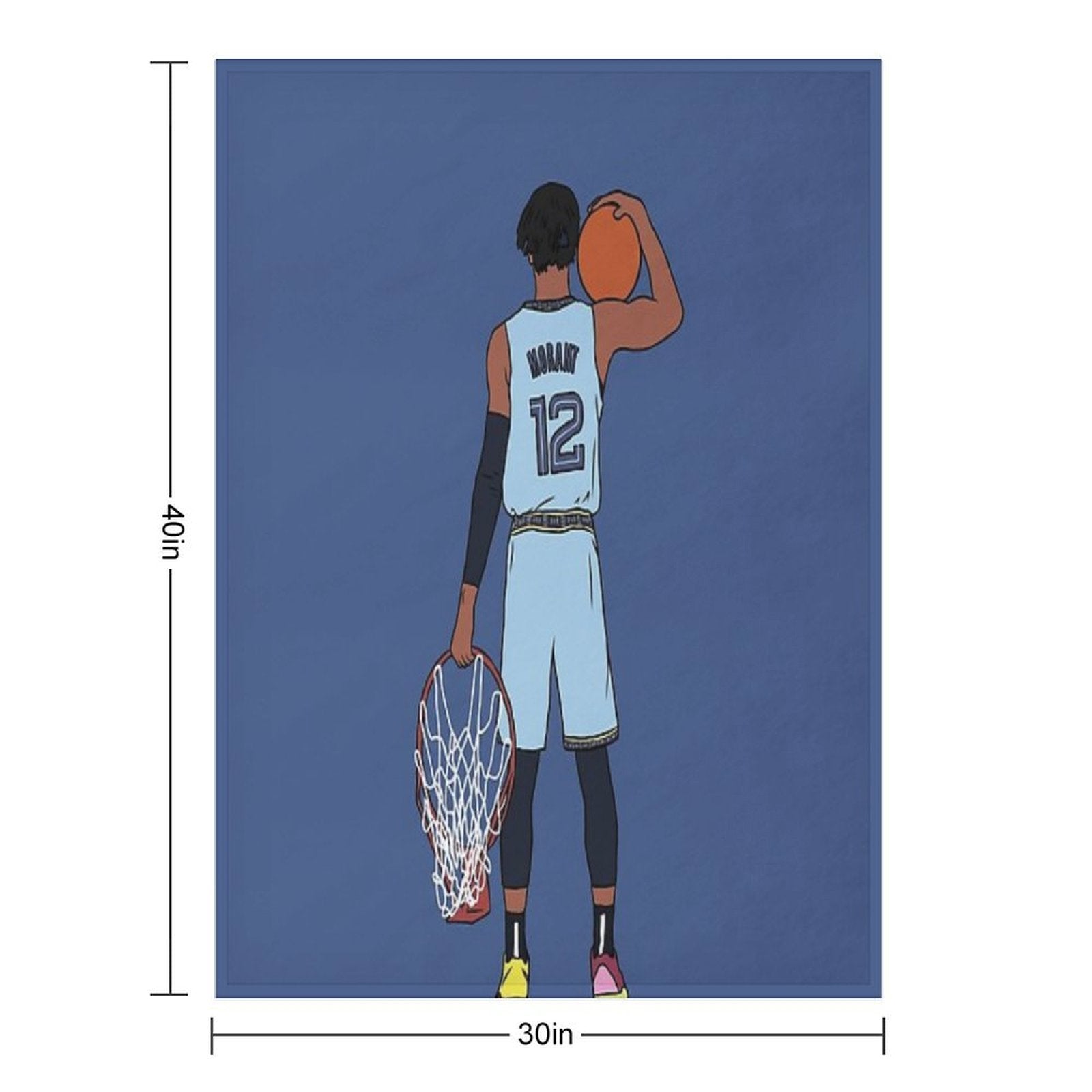 Ja Morant And The Rim Sustainable Throw Blanket