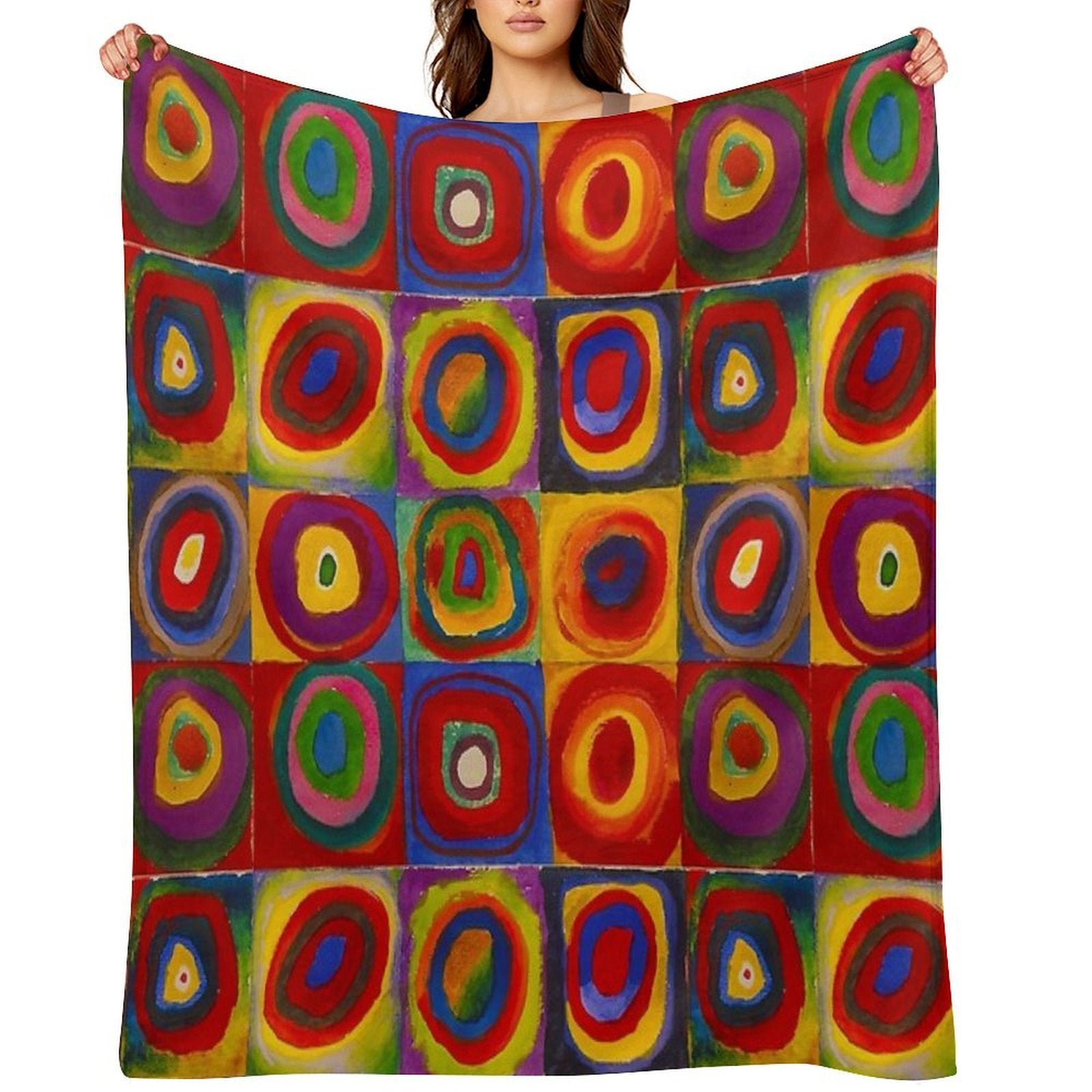 KANDINSKY HD - Color Study Squares Art Painting Wrinkle-free Throw Blanket