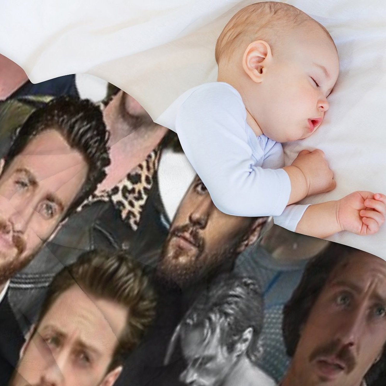 Aaron-taylor Johnson Photo Collage Plush Throw Blanket