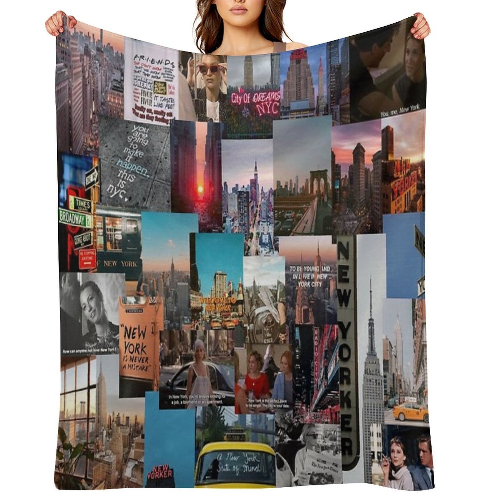 Nyc Aesthetic Collage Comfort Throw Blanket
