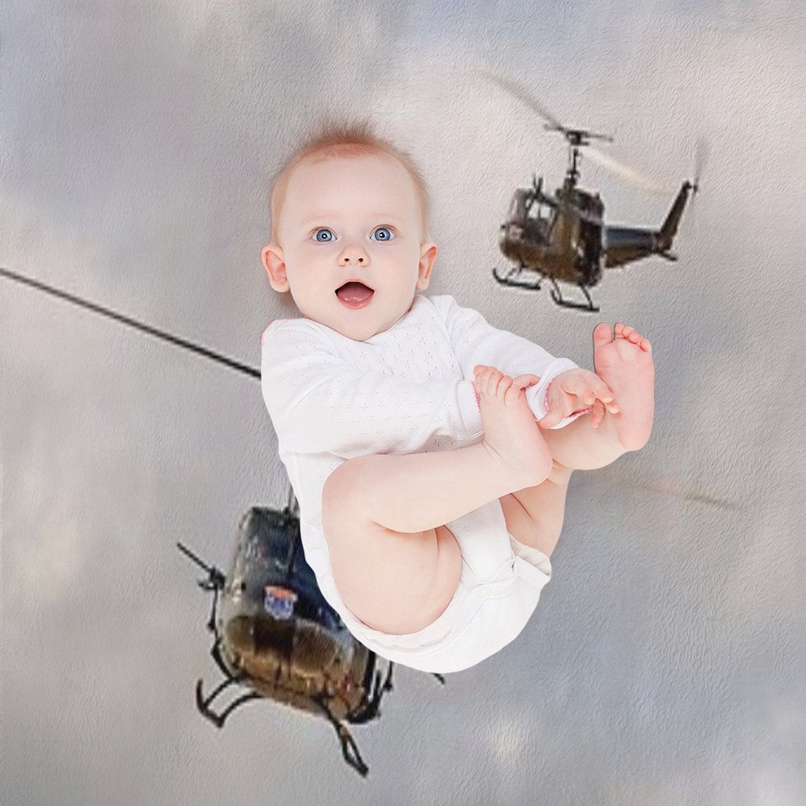 Bell UH-1 Iroquois Helicopters - (A Pair of Hueys) Gift-ready Throw Blanket