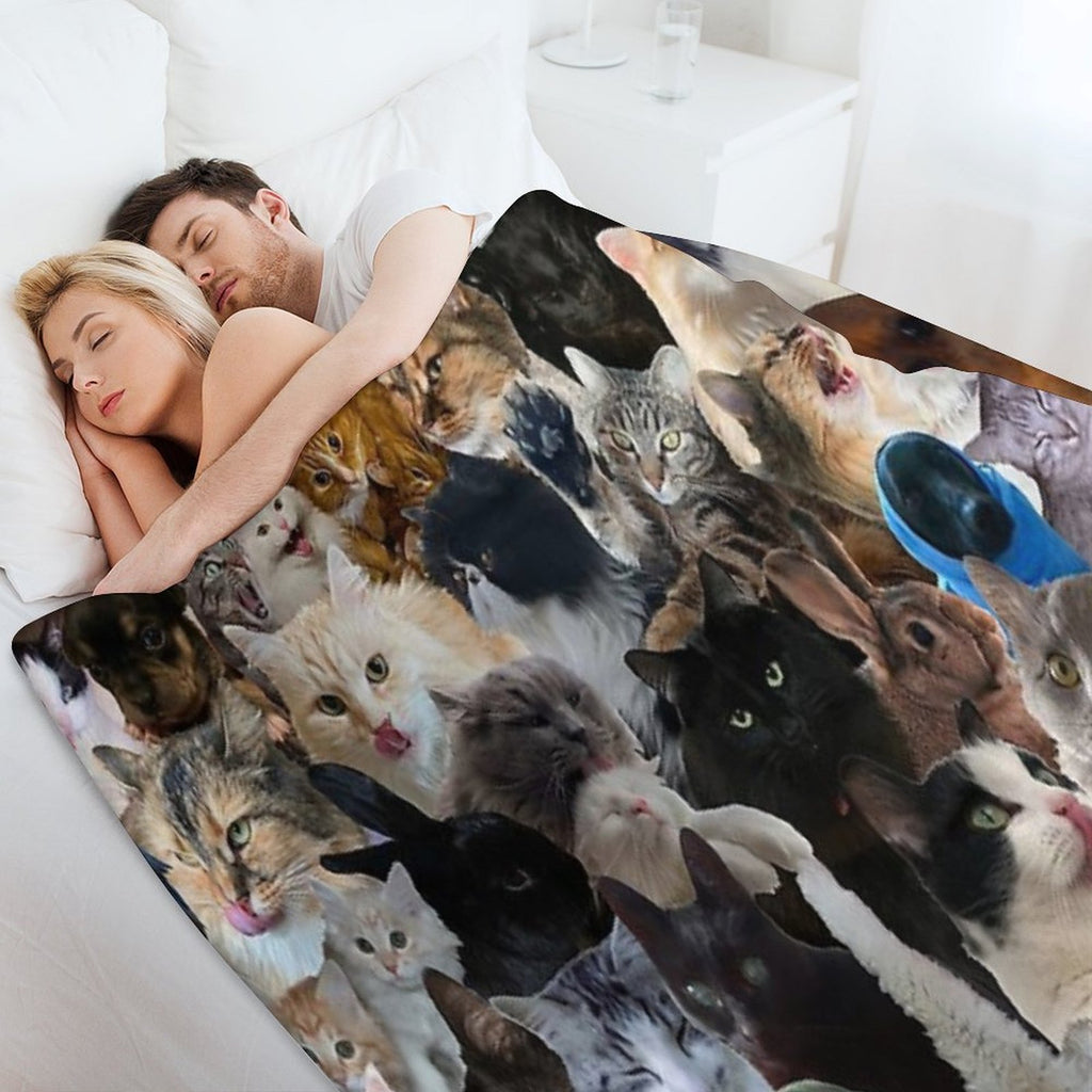 Fun Animal Puzzle Pattern Wrinkle-free Throw Blanket