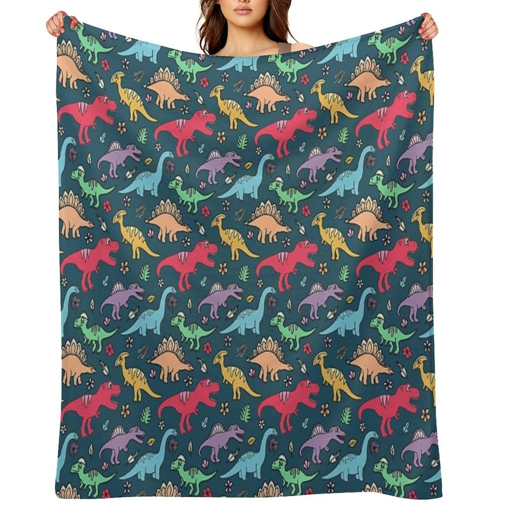 Dino Party - Dinosaur Pattern Multi-functional Throw Blanket