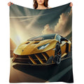 Lamborghini Sports Car on A Stunning Road Comfort Throw Blanket