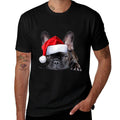 Cute French Bulldog Santa Hat Frenchie Image Christmas Gift  Heathered Texture T-Shirt