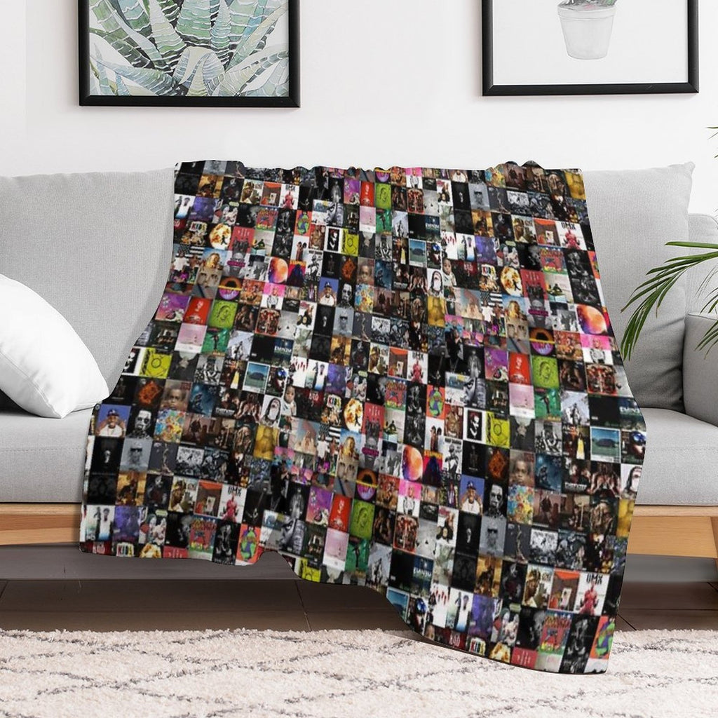 Rap Albums Sustainable Throw Blanket