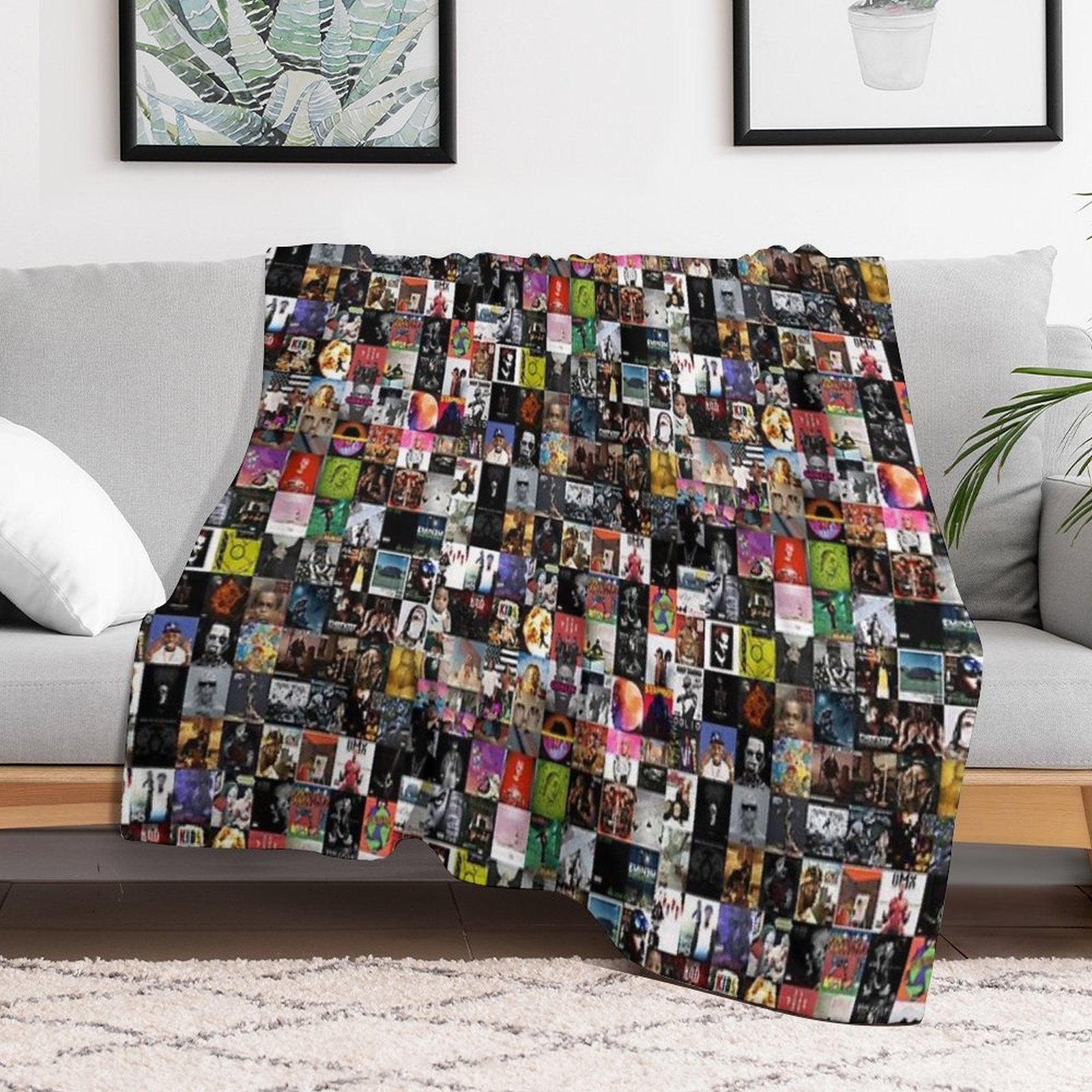 Rap Albums Sustainable Throw Blanket