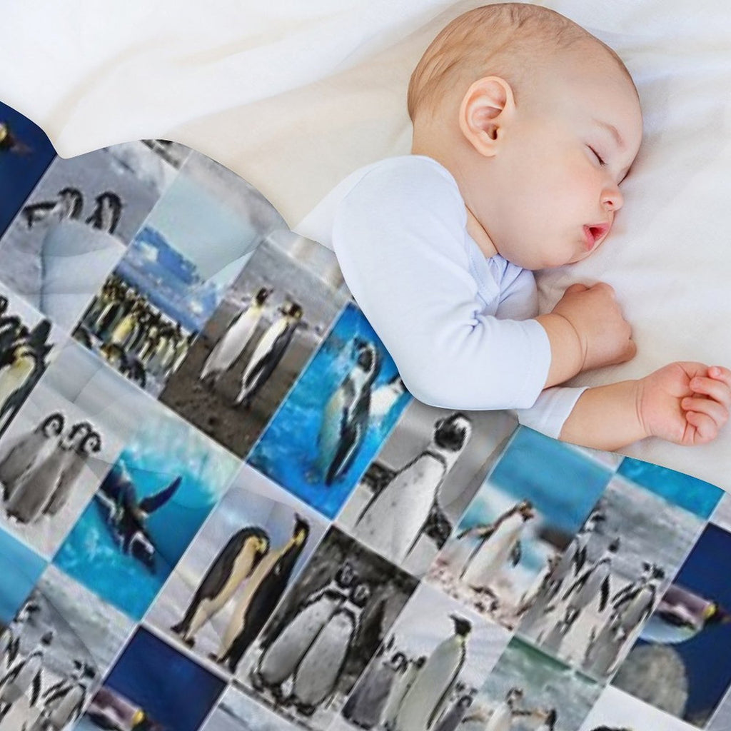 Arctic Penguin Photo Collage Shrink-resistant Throw Blanket