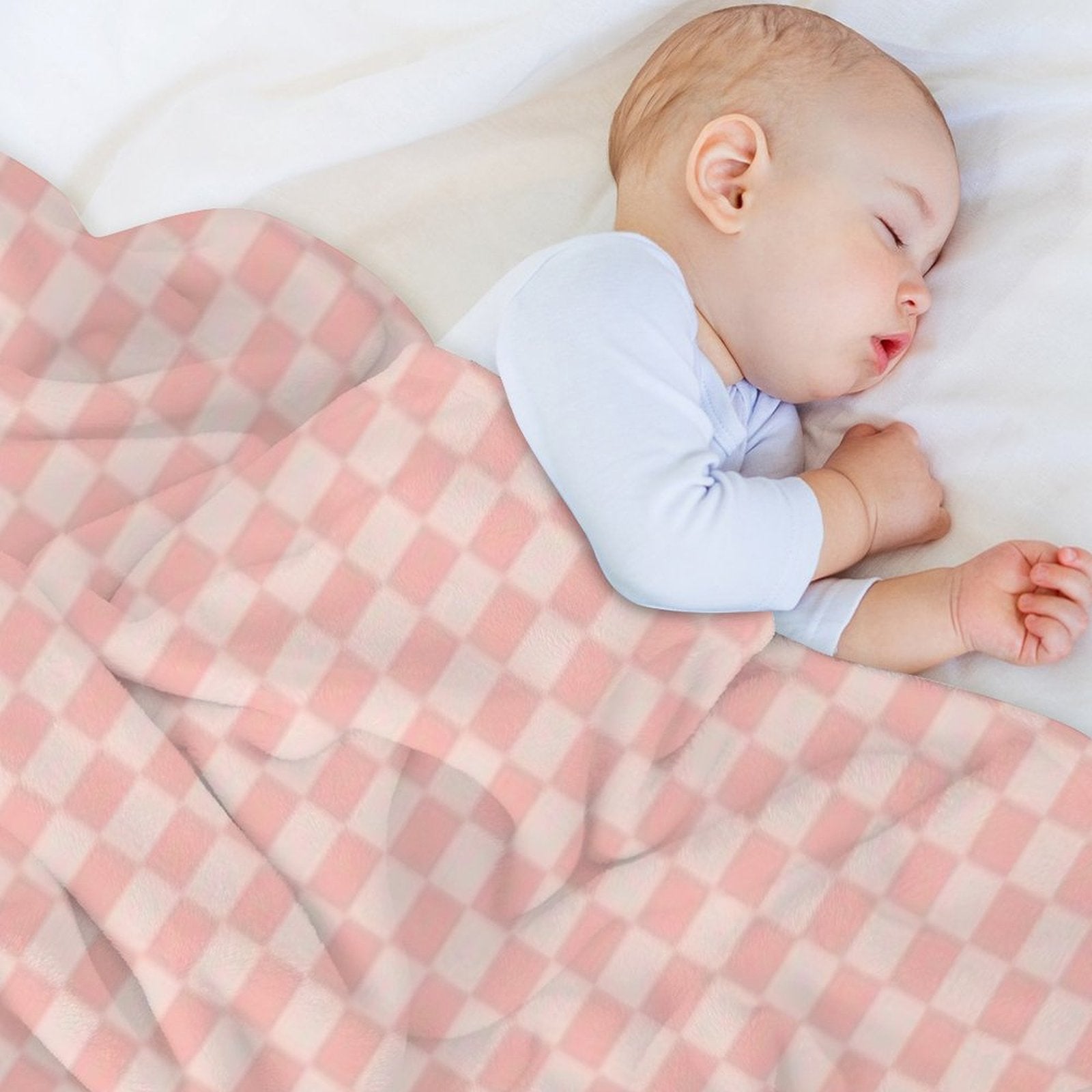 Check VII - Pink Eco-conscious Throw Blanket