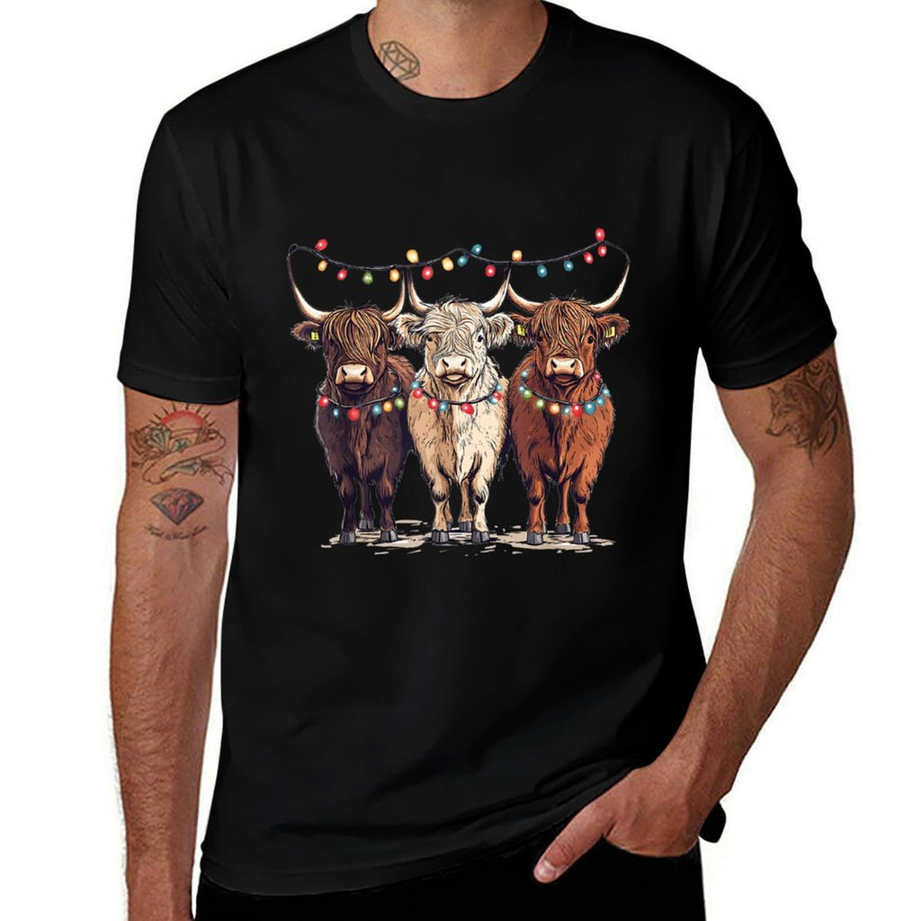 Western - Funny Christmas Cows - Country Christmas  Durable T-Shirt