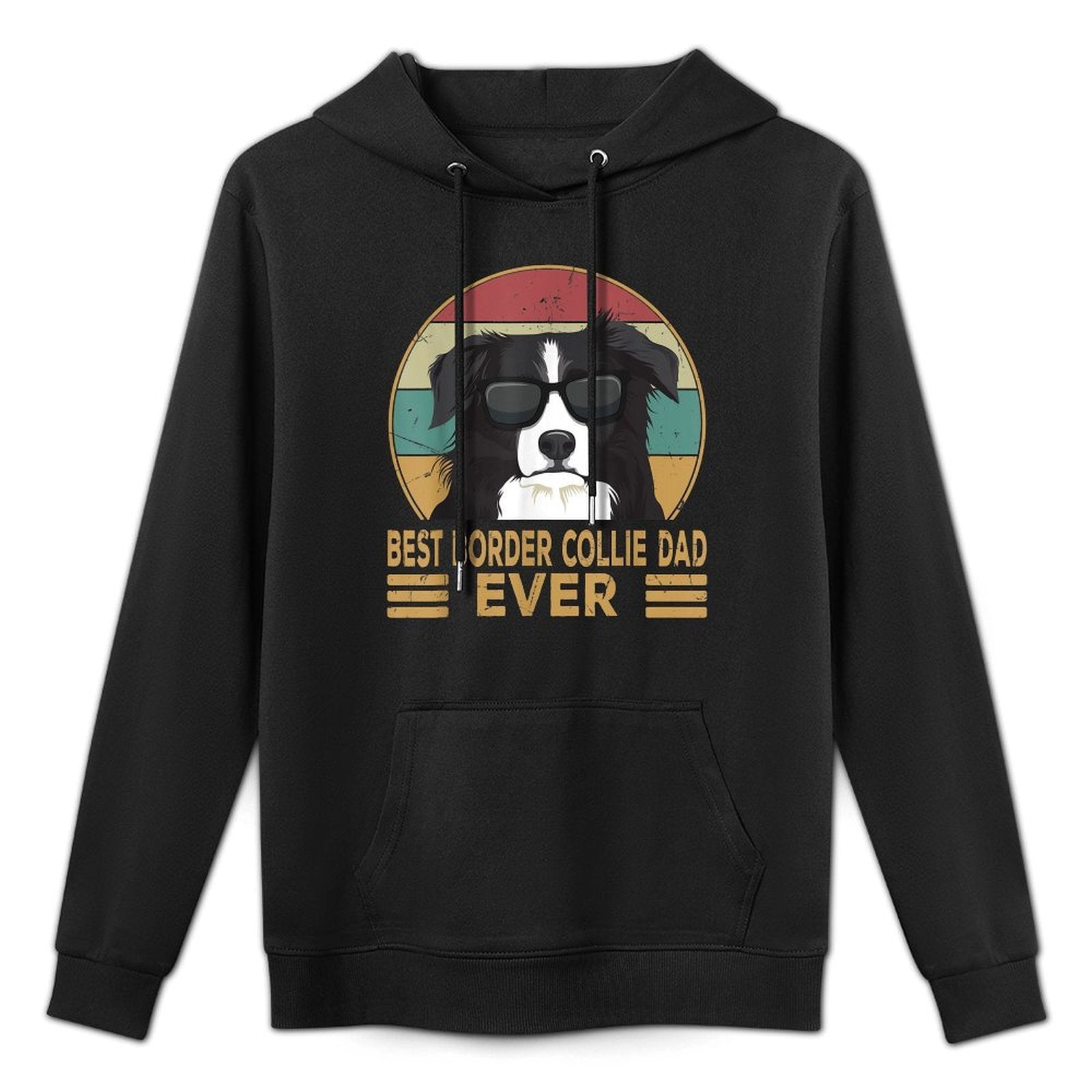Best Border Collie Dad Ever Funny Dog Gift for Men And Boys Breathable Fabric Hoodie