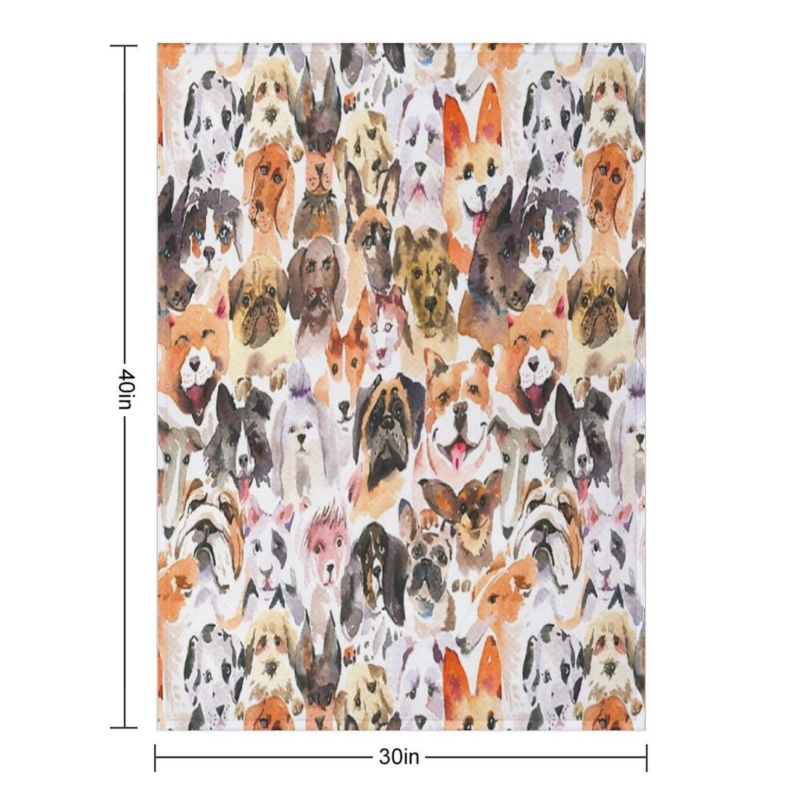 Cute Watercolor Dogs Lightweight Throw Blanket