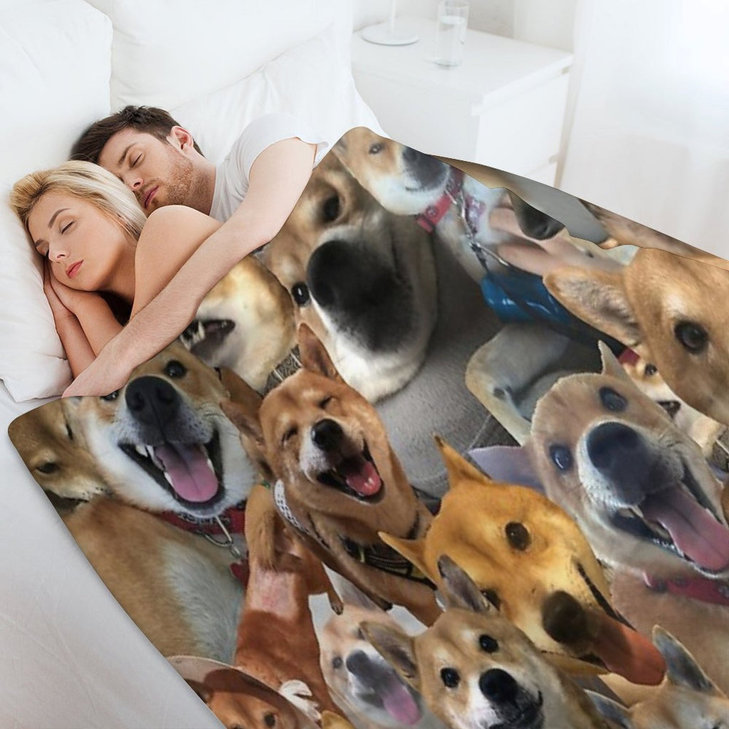 Pabu The Shiba Inu Collage All-season Throw Blanket