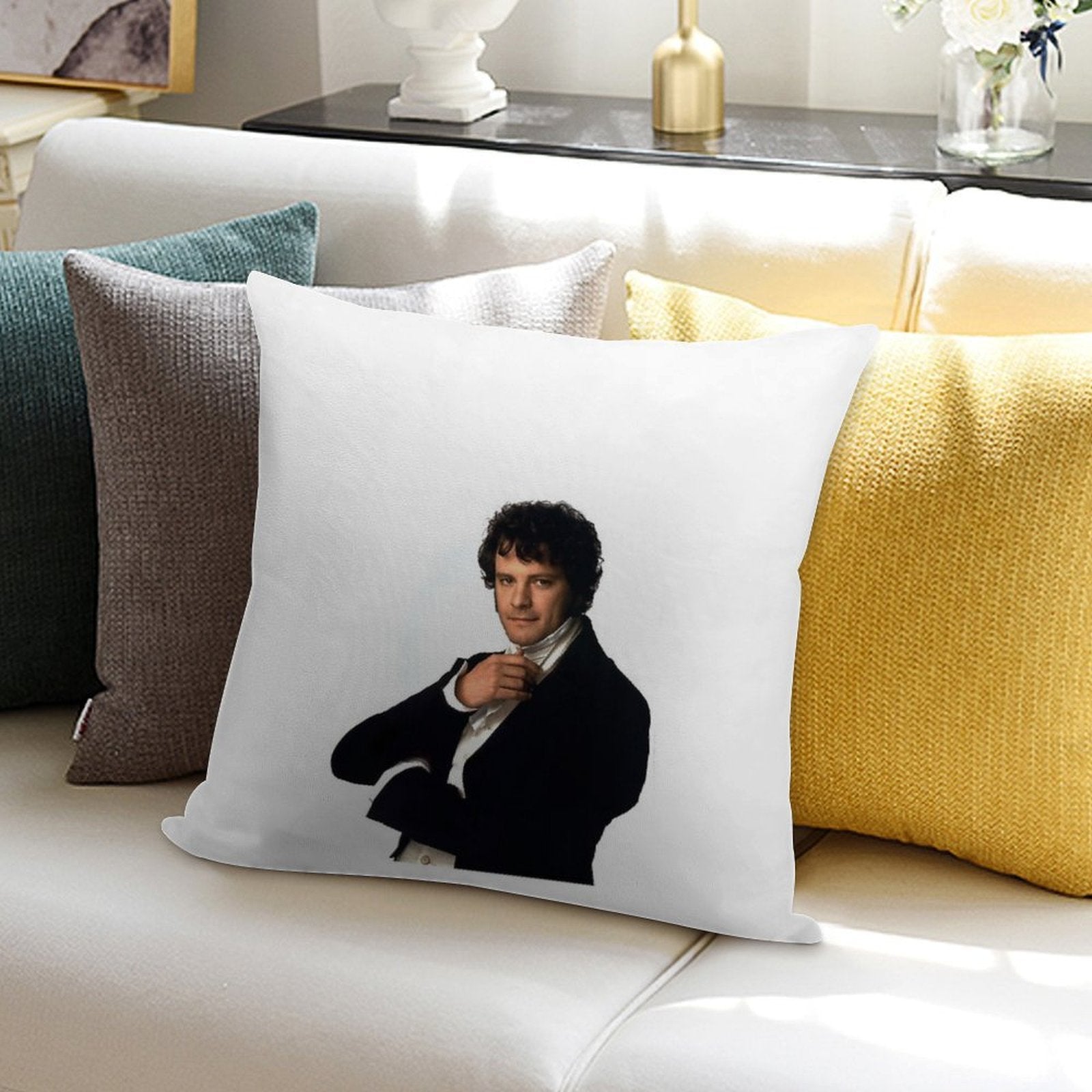 Colin Firth As Mr Darcy in Pride & Prejudice Soft Skin-Friendly Throw Pillow