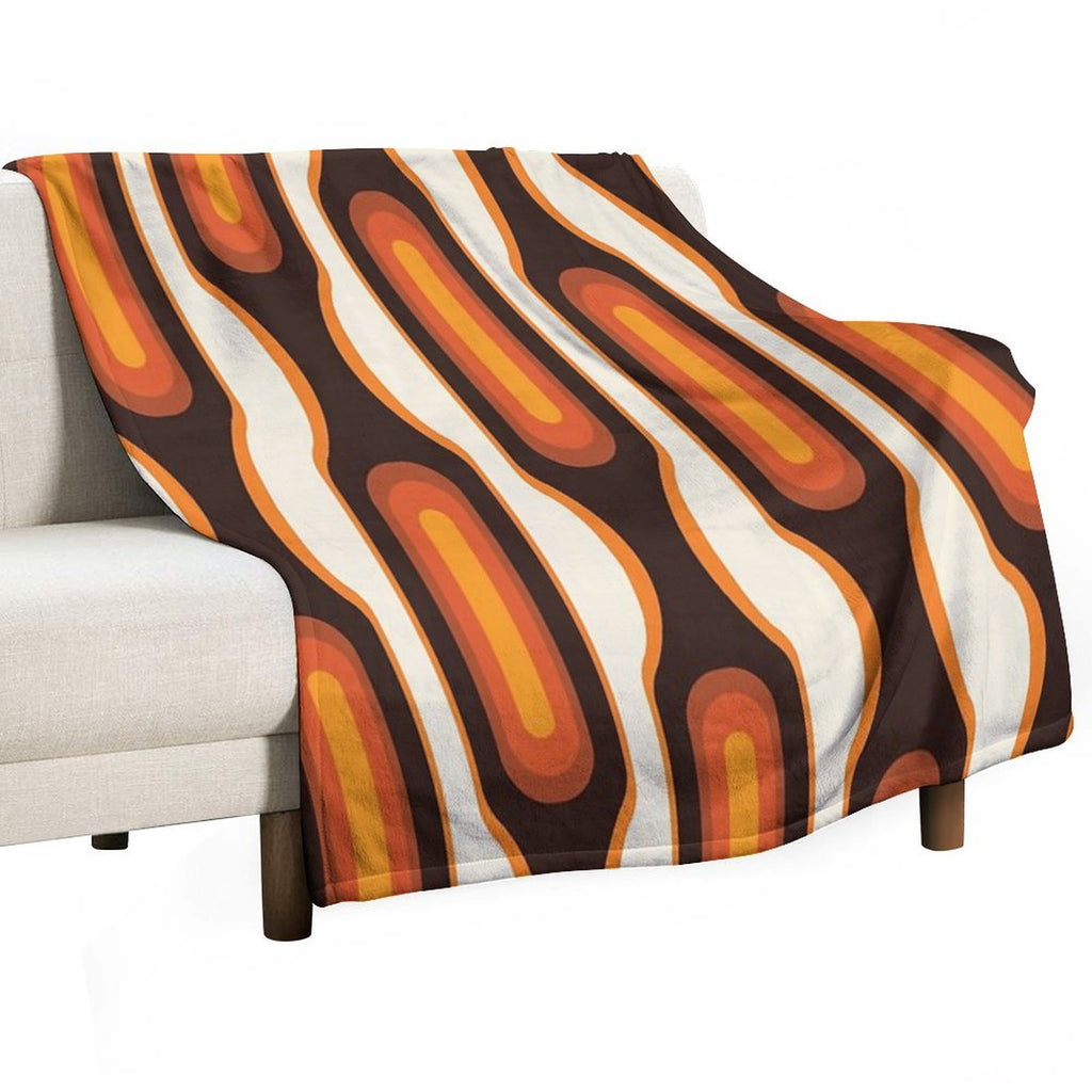 Capsules Large 1970s Orange Meets Mid Century Modern Comfort Throw Blanket