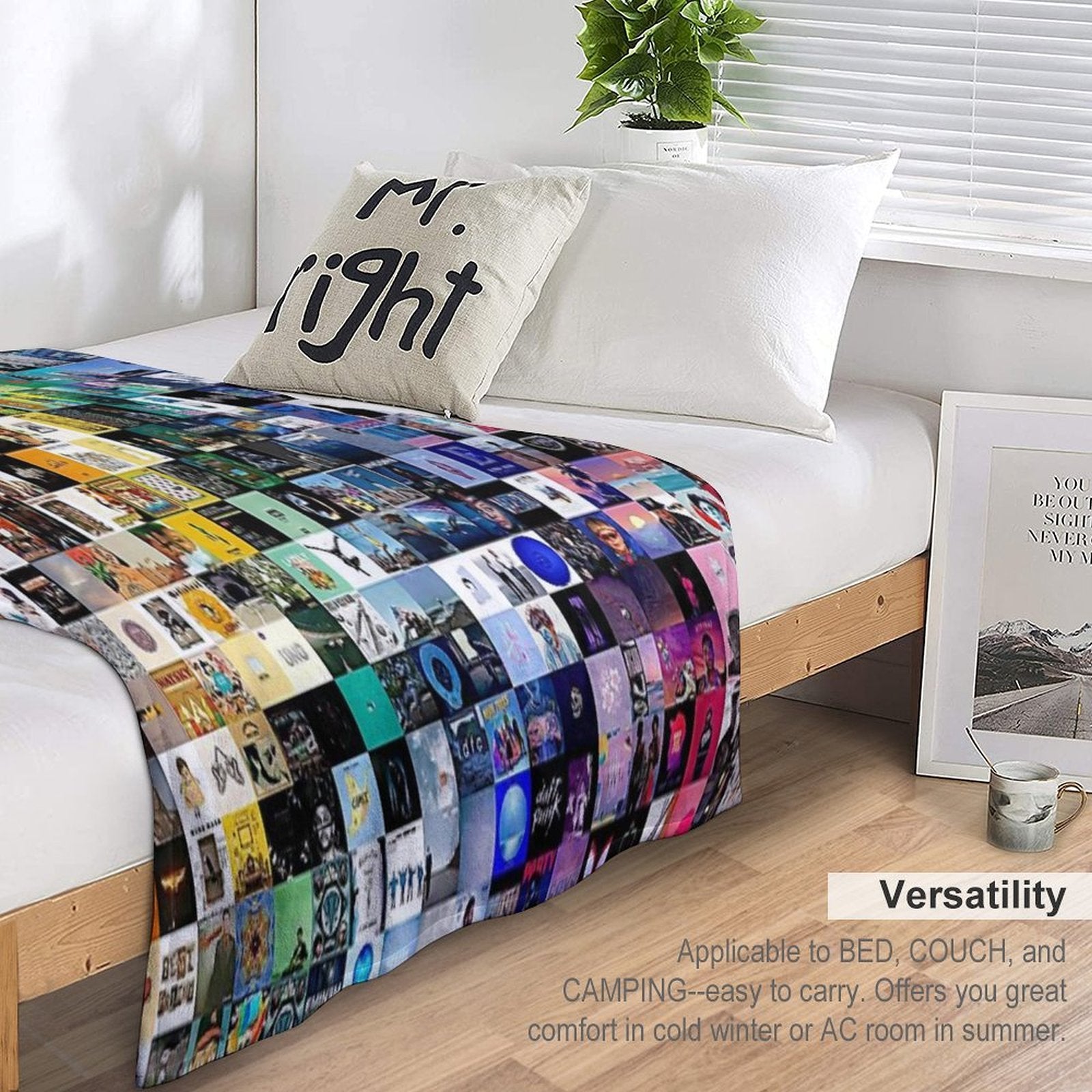 Rainbow Musical Full Album Collage Versatility Throw Blanket