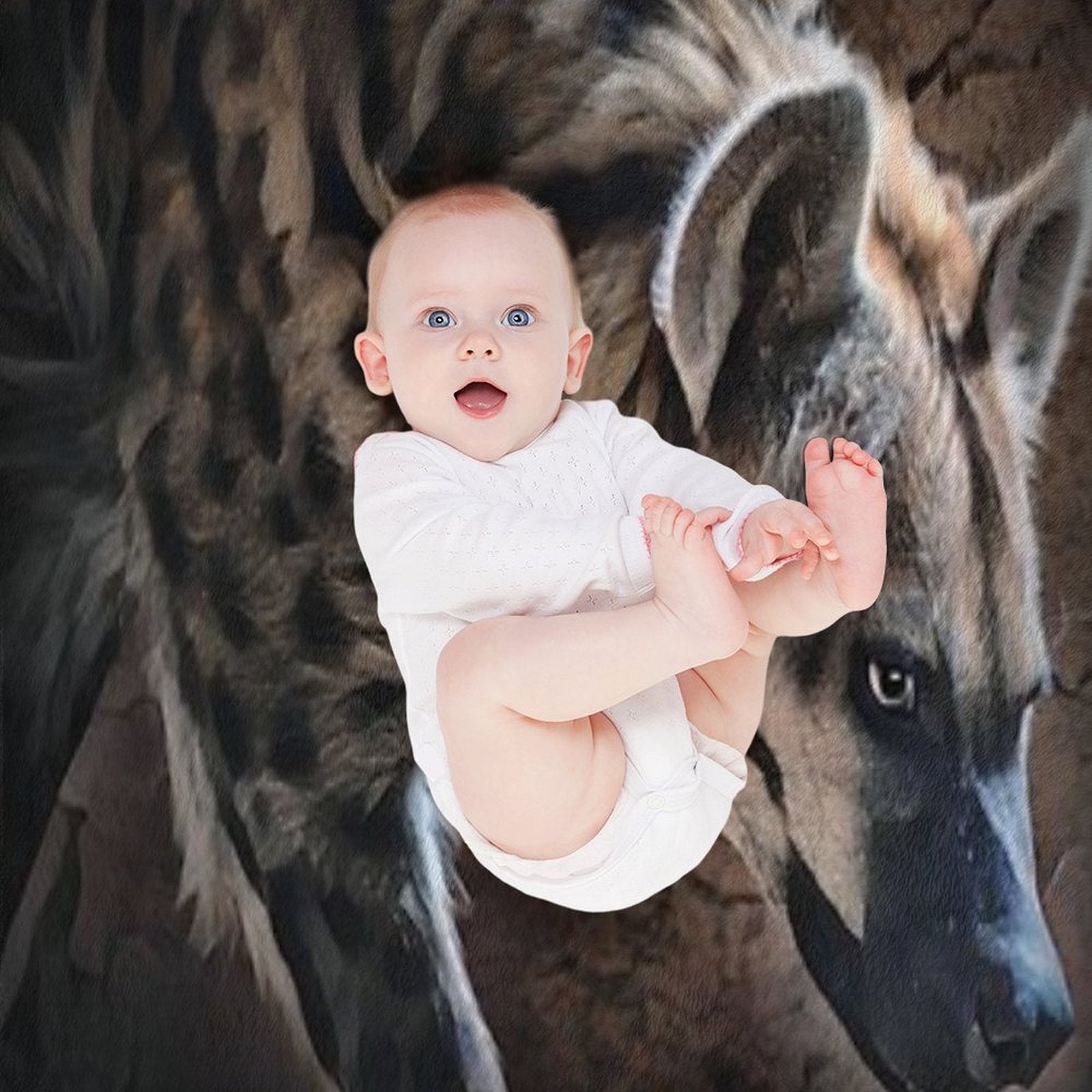 Spotted Hyena In Shadows Easy Care Throw Blanket