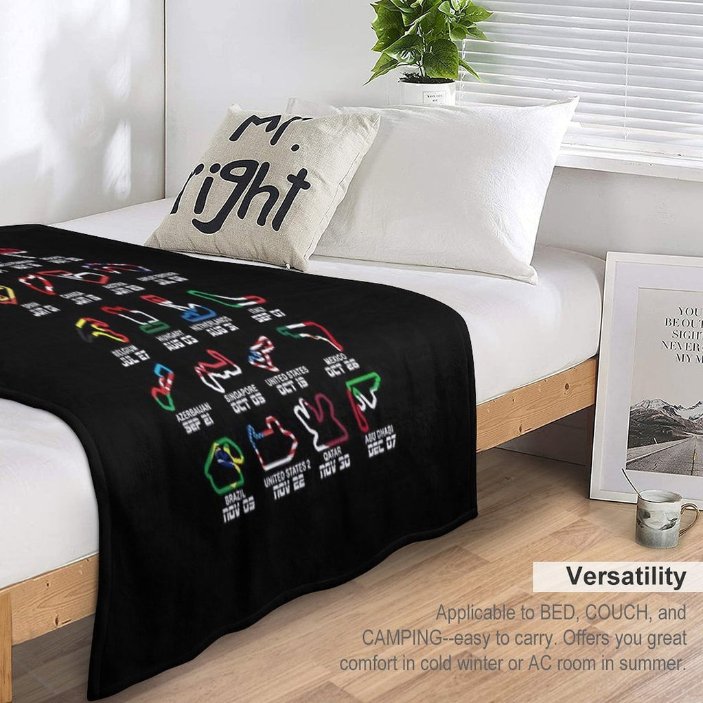 Calendar Formula Race Cars 2025 Circuits Colors Velvety-soft Throw Blanket