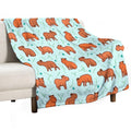 Capybara Pattern Anti-pilling Throw Blanket