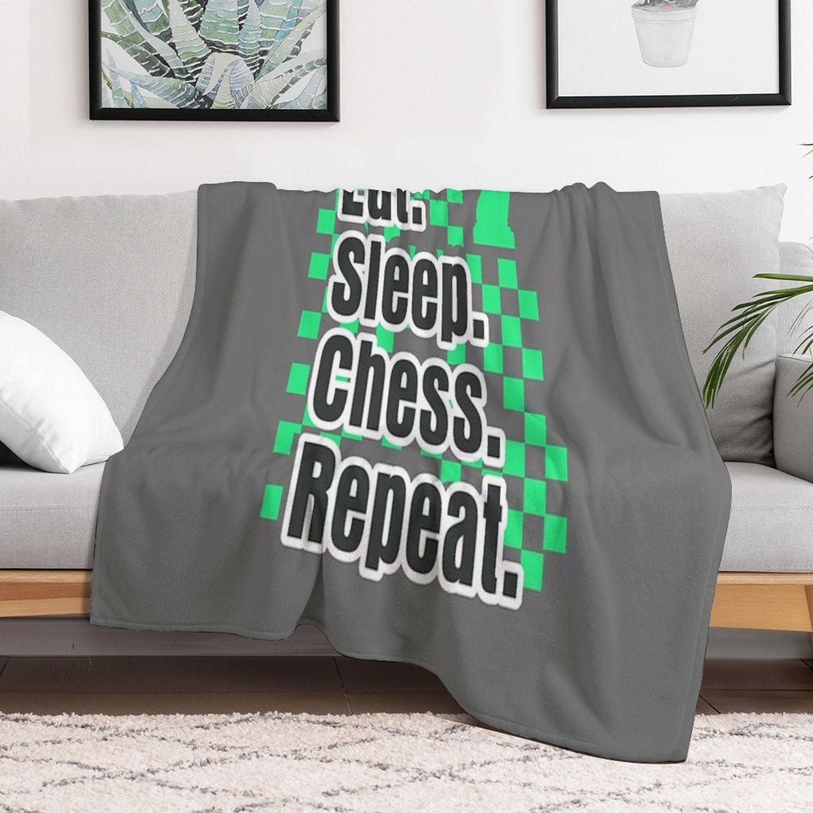 Boys Chess Eat Sleep Chess Repeat Gift Gift-ready Throw Blanket
