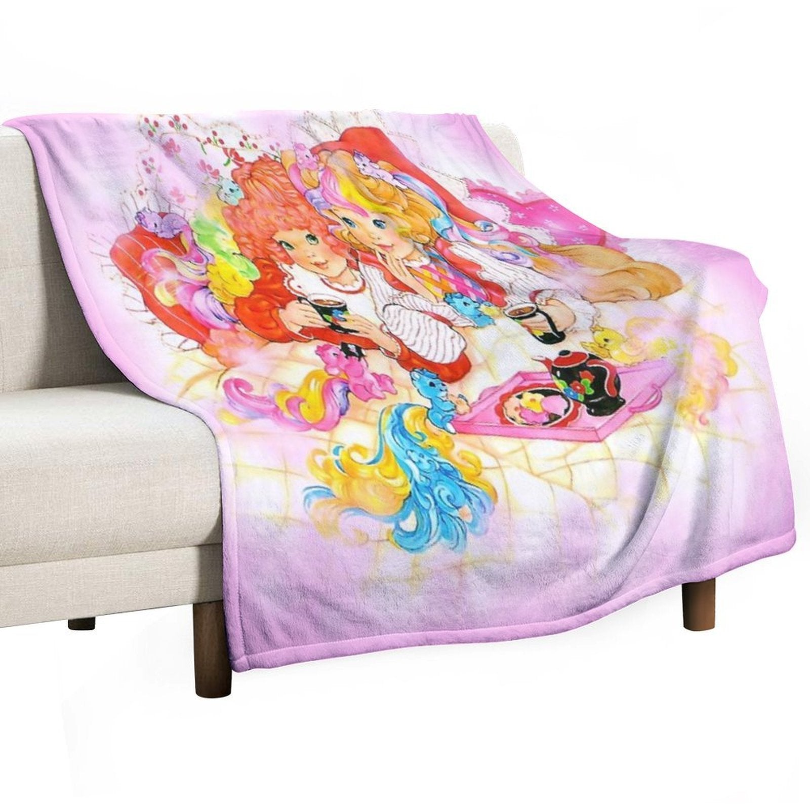 Lady Lovely Locks Best Friends Forever Machine-washable Throw Blanket