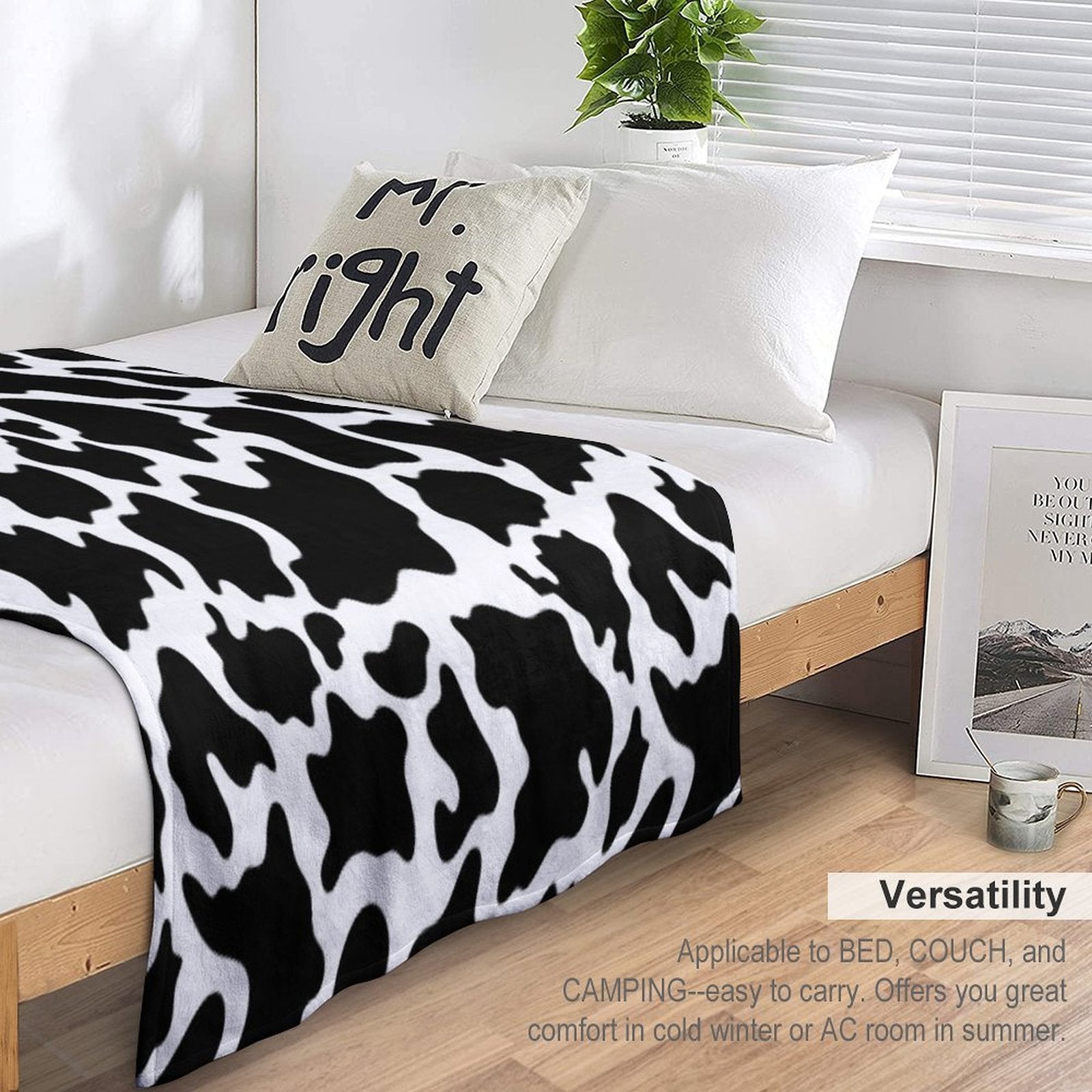 Cow Skin Seamless Pattern Multi-functional Throw Blanket