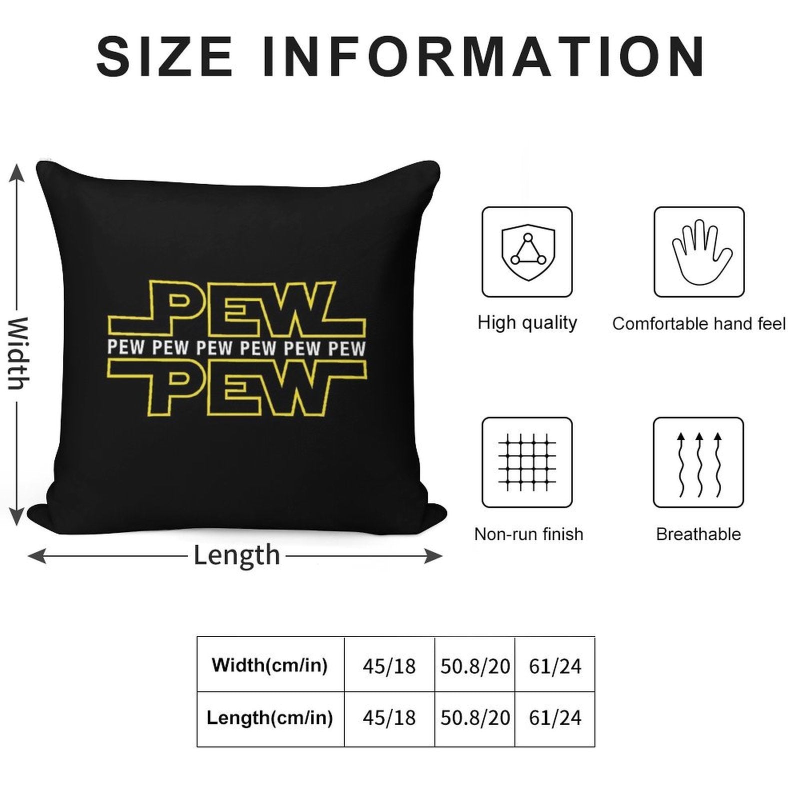 Pew Pew Pew Soft Gift Ready Throw Pillow
