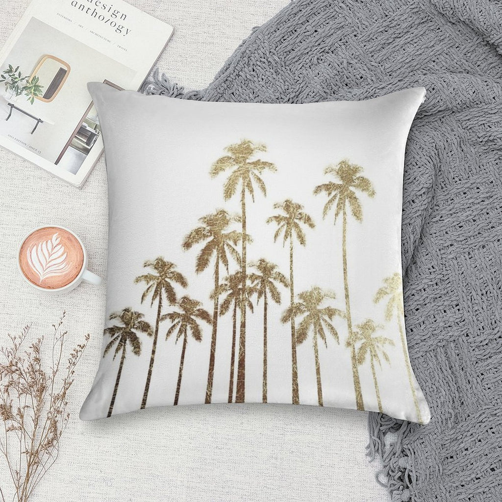 Glamorous Gold Tropical Palm Trees on White Soft Multiple Sizes Throw Pillow