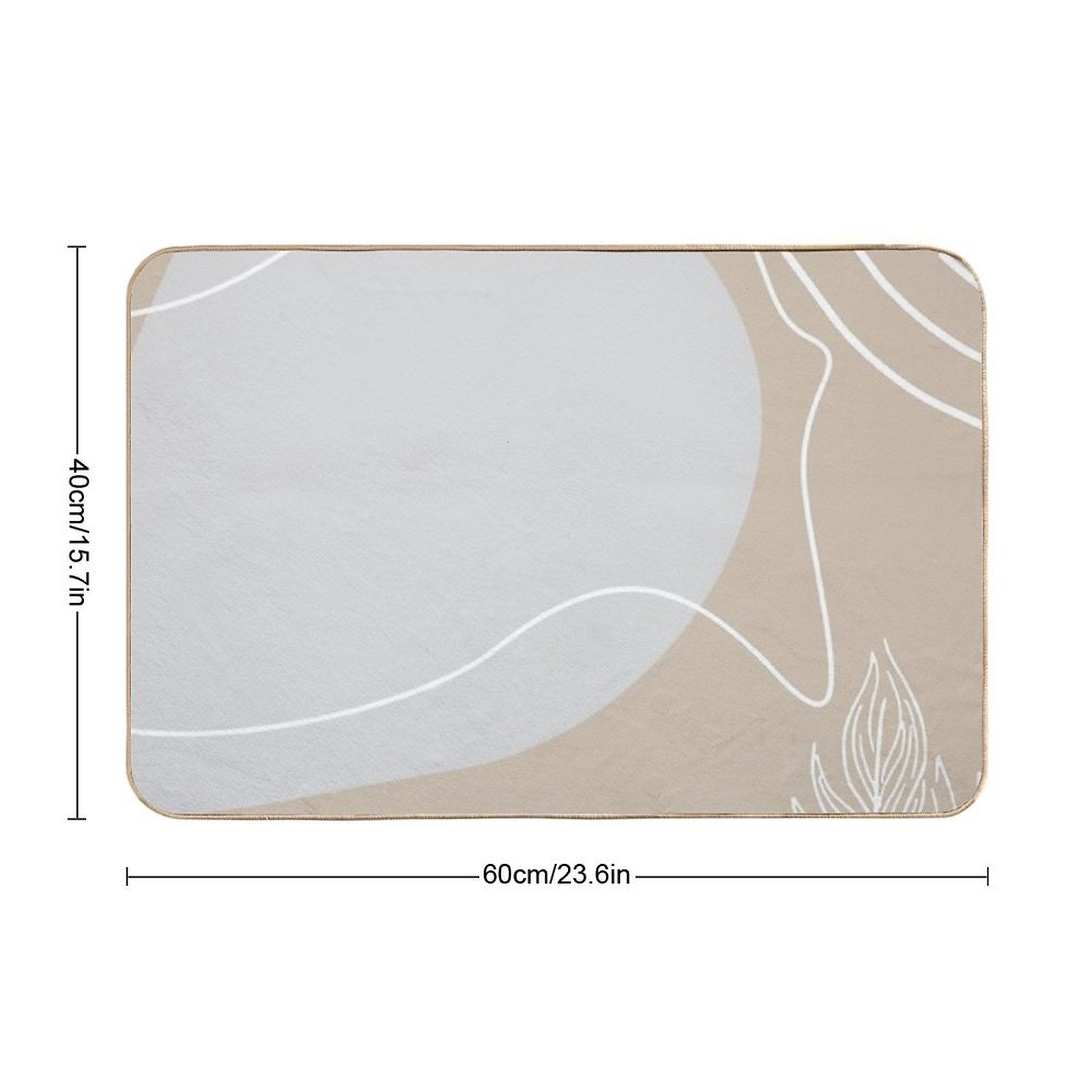Abstract Floral Grey Pattern with Lines  Absorbent Bath Mat