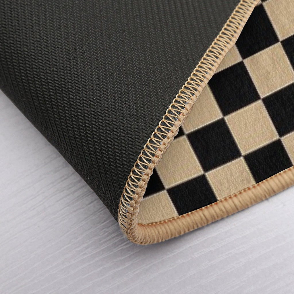 Black And Tan Brown Checkerboard  Versatile Bath Mat