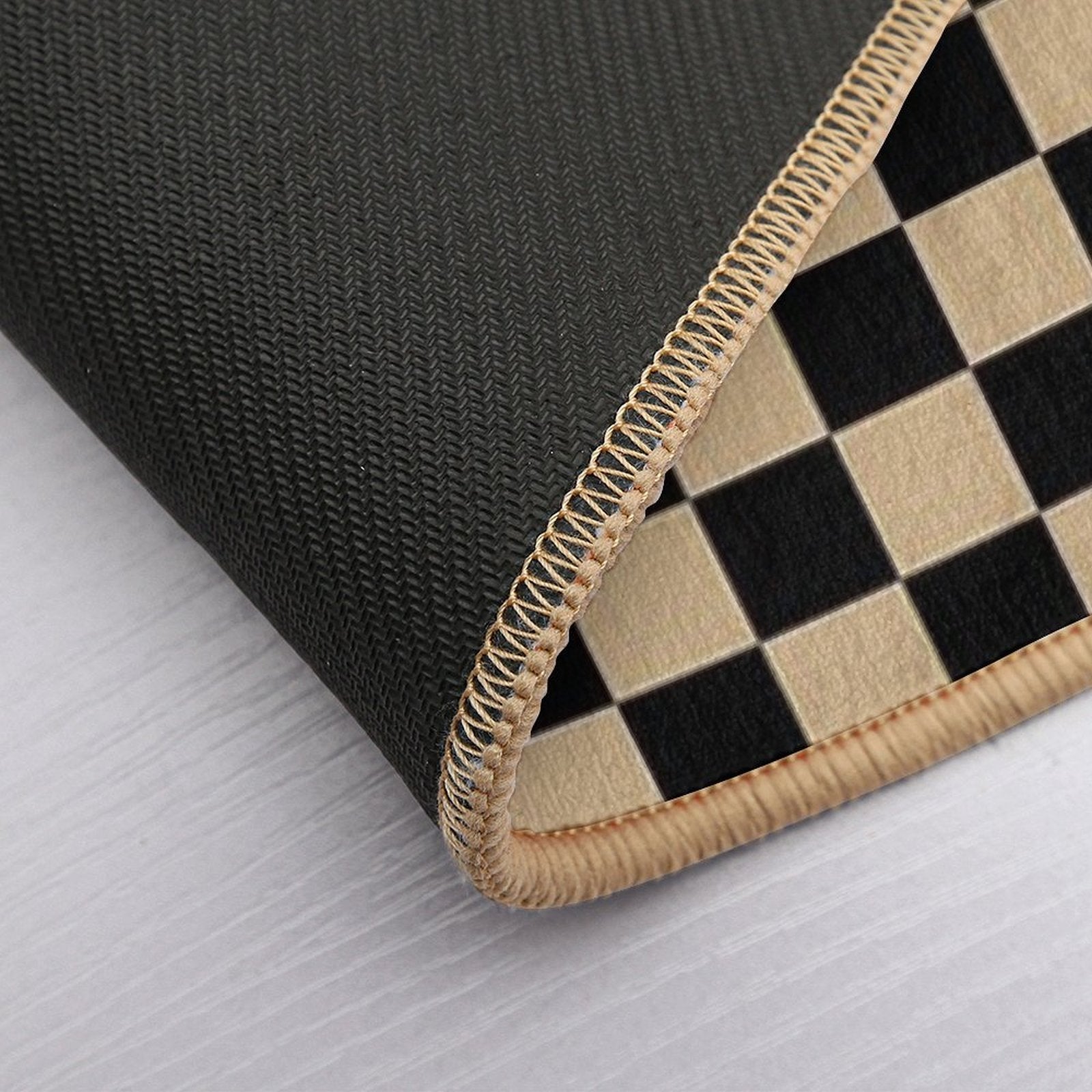 Black And Tan Brown Checkerboard  Versatile Bath Mat