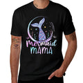Womens Mermaid Mama Birthday Mermaid Girl Beach Mermaid Tail  Fade-proof Color T-Shirt