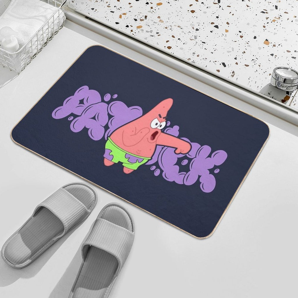 Boo Patrick Star with Purple Graffiti  Easy Maintenance Bath Mat