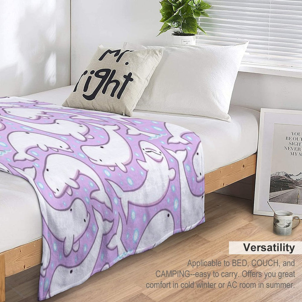 Believe in The Beluga Wrinkle-free Throw Blanket