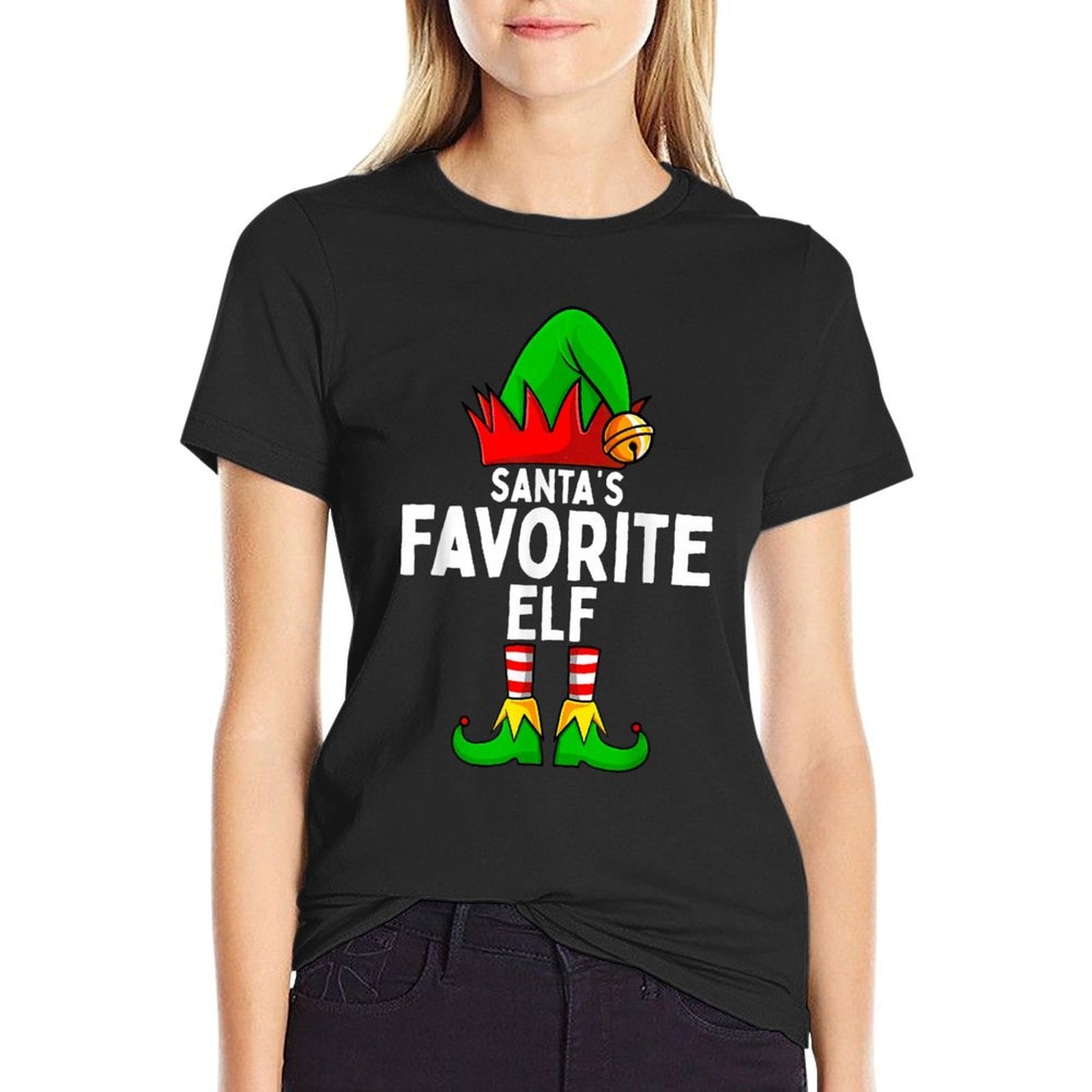 Santas Favorite Elf Matching Family Christmas  Durable T-Shirt