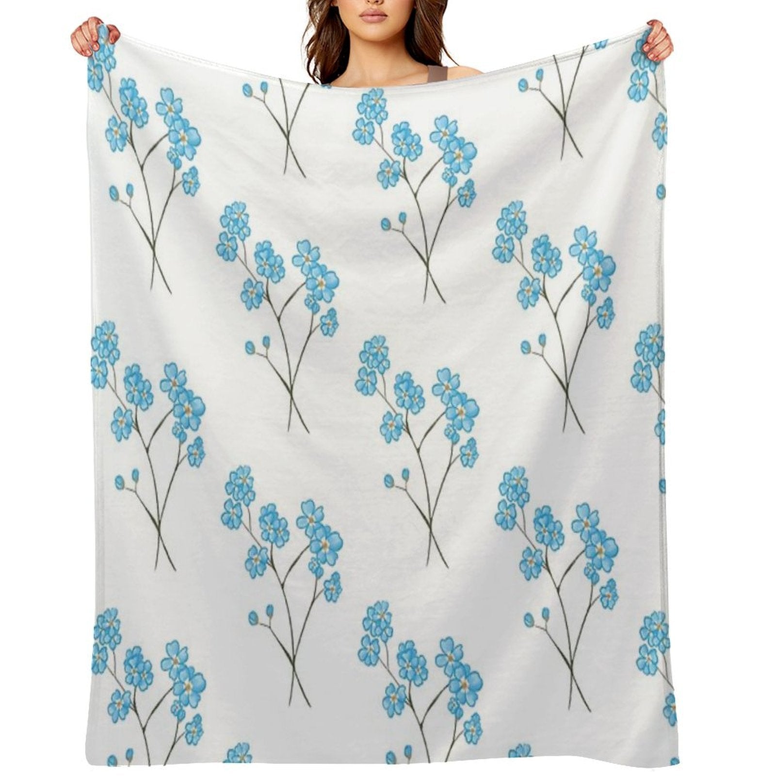 Forget Me Not Travel-friendly Throw Blanket