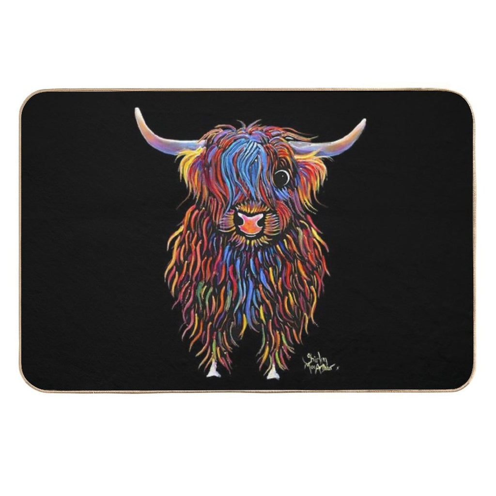 HiGHLaND CoW PRiNT SCoTTiSH ' BiG B ' BY SHiRLeY MacARTHuR  Easy To Clean Bath Mat