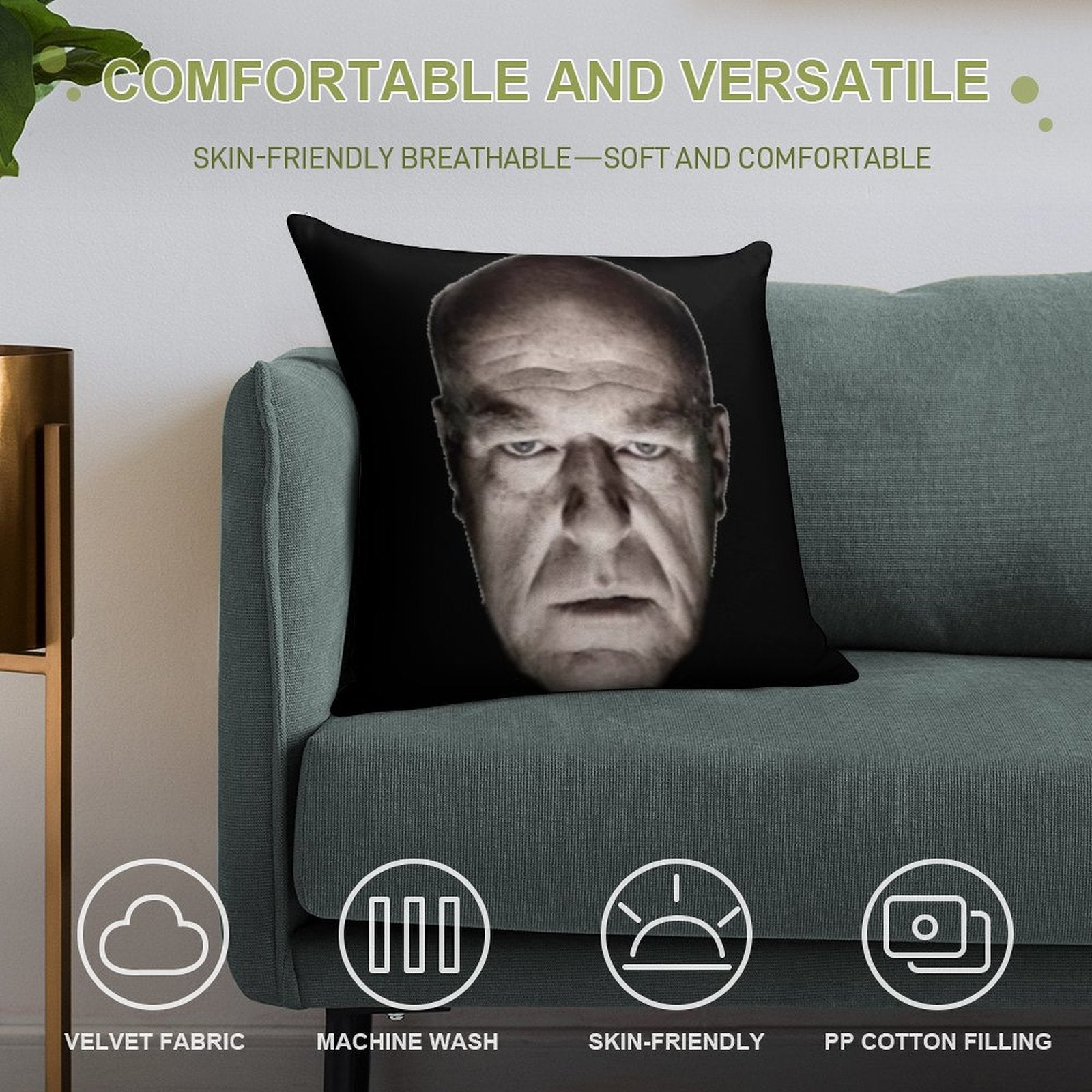 Hank Staring Meme Soft High-Density Material Throw Pillow