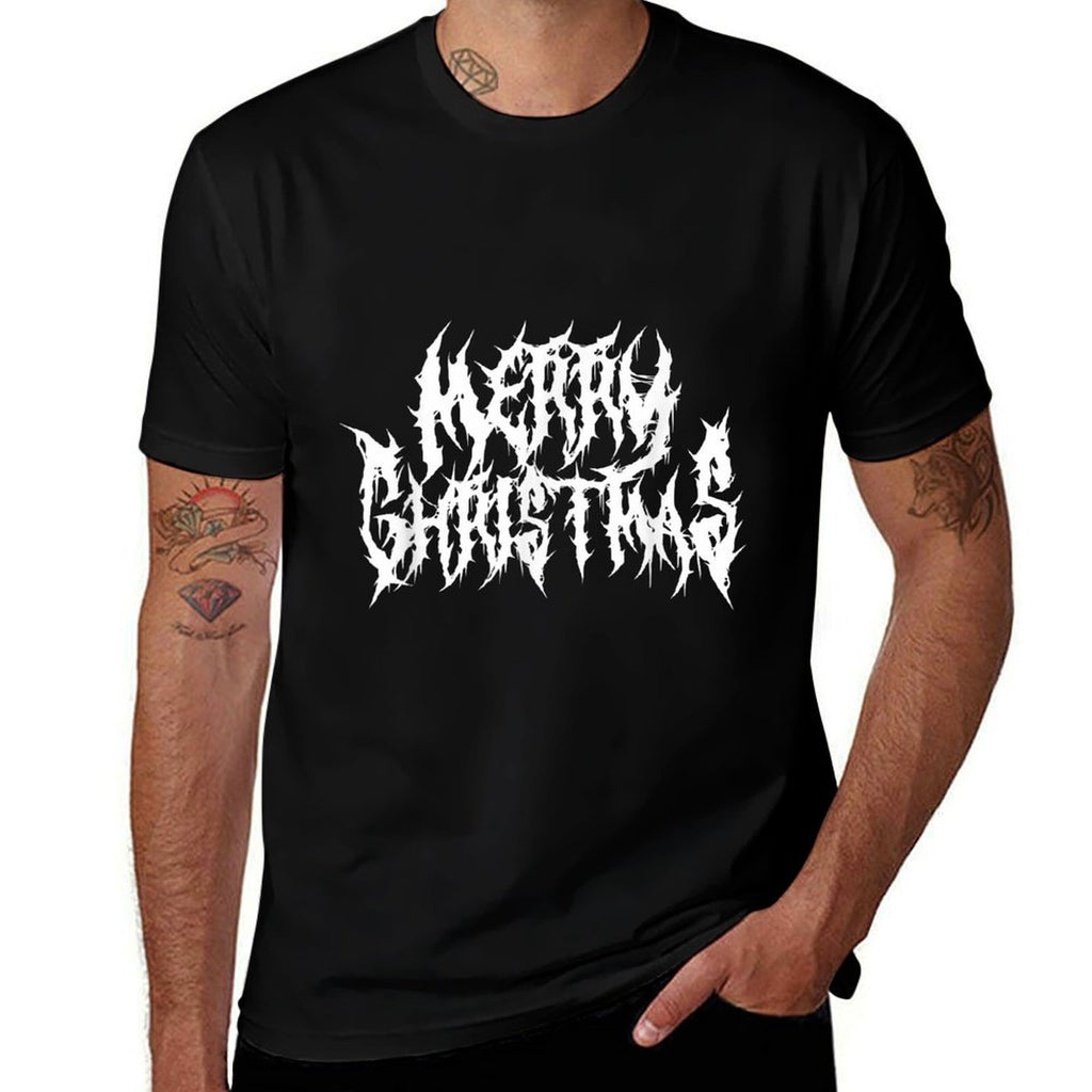 Merry Christmas. Death Metal, Black Metal, Funny Goth Xmas  Wrinkle-resistant T-Shirt