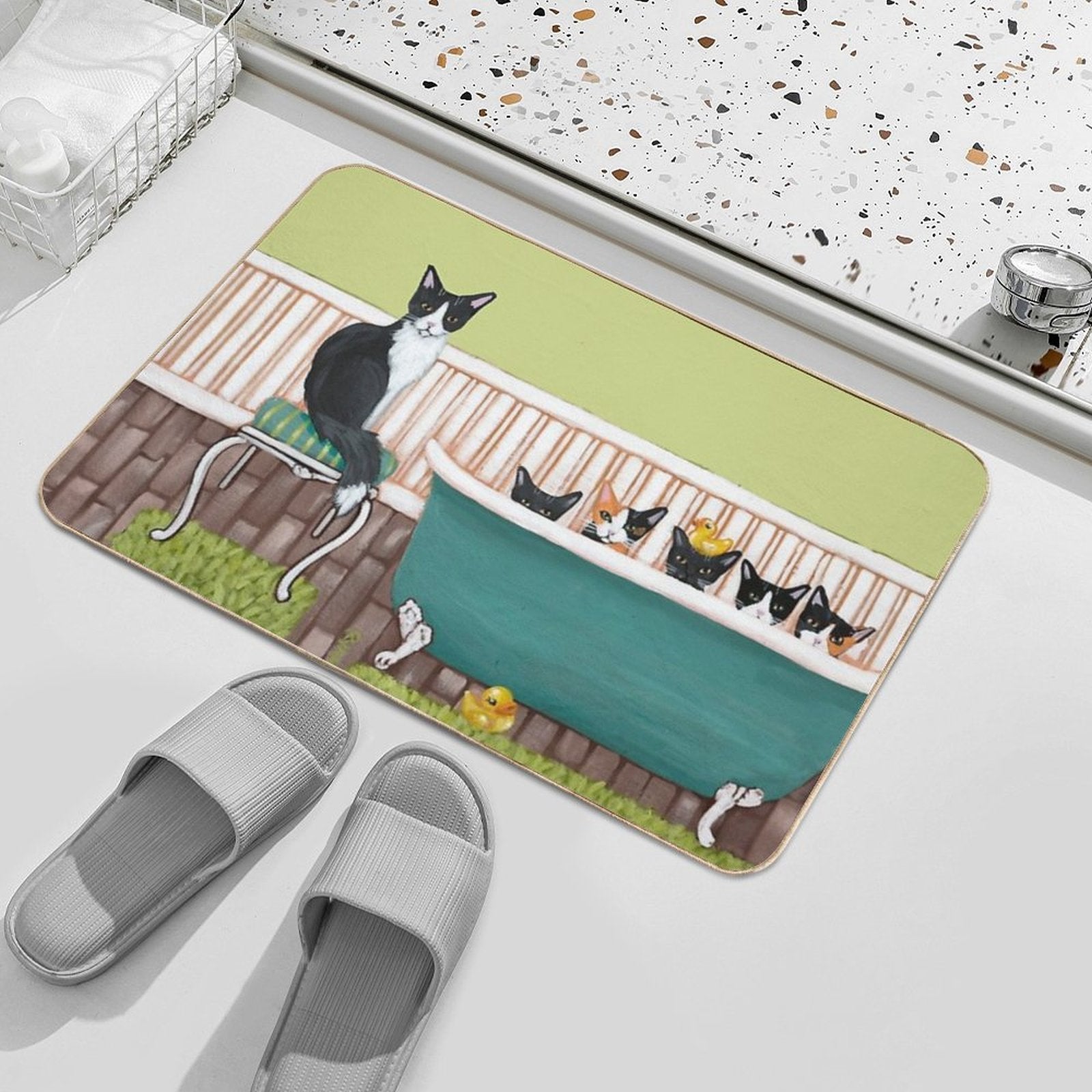 The Kittens Bath Time  Multi-Purpose Bath Mat