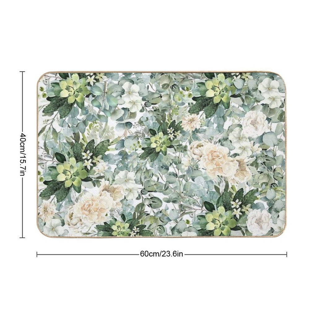 Foliage Burst  Easy To Clean Bath Mat