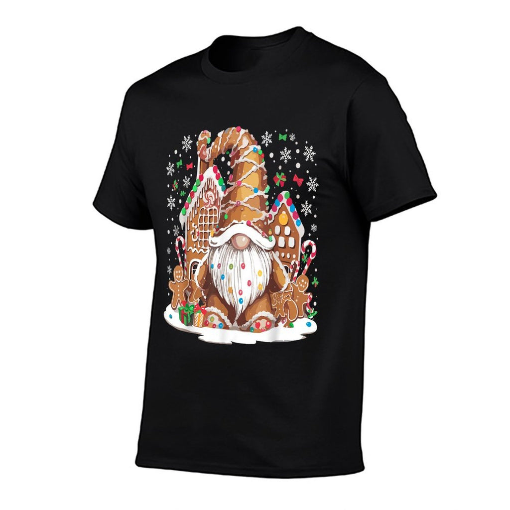 Gingerbread House Decor For Women With Christmas Gnome  Graphic-printed T-Shirt