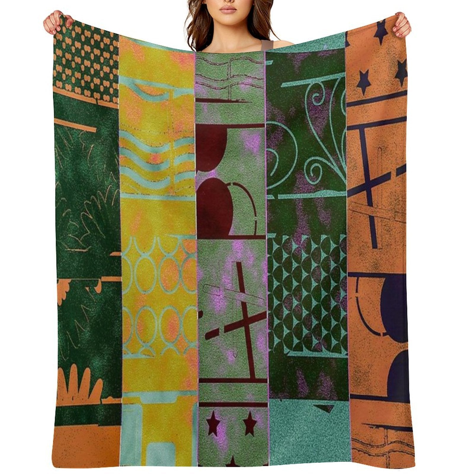 COLORFUL ABSTRACT STRIPE Velvety-soft Throw Blanket