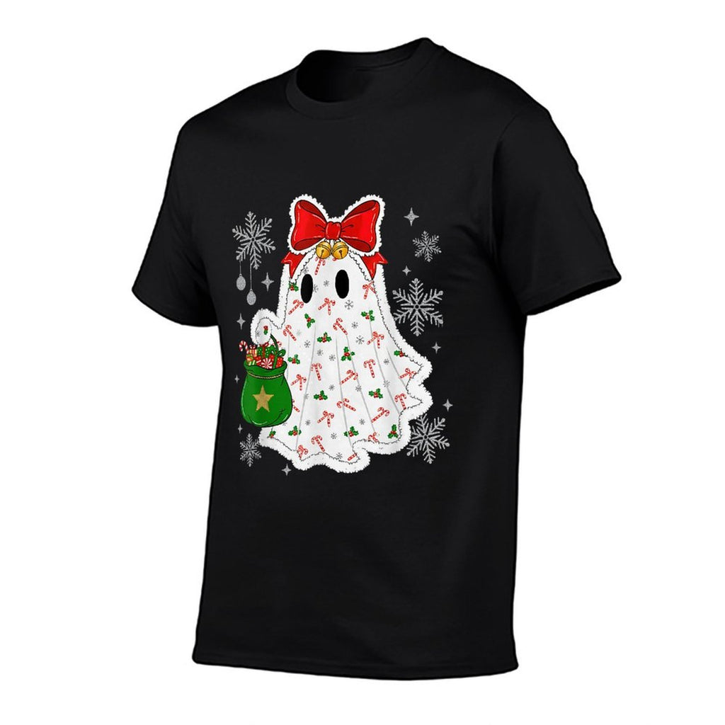Ghost Christmas Santa Spooky Christmas  Tagless Design T-Shirt